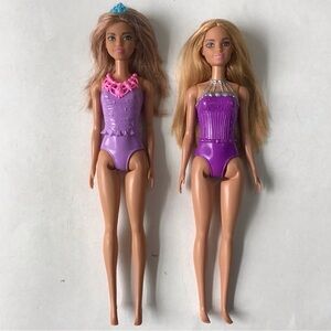 Barbie Dreamtopia Dolls Lot of 2 Princess Crown Necklace HGR03, Sparkle FJC97